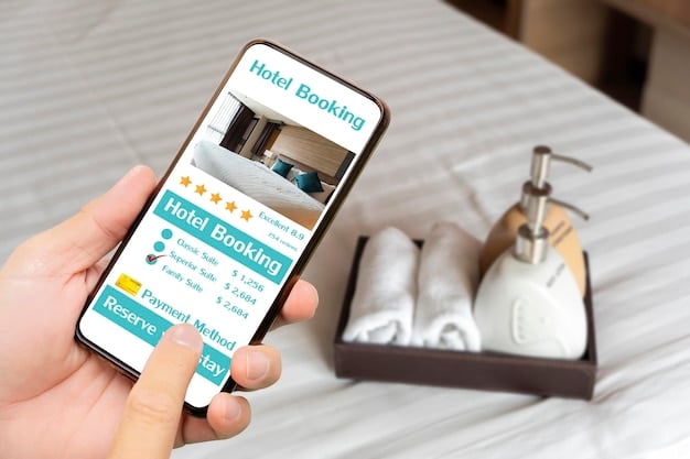 A close-up of a smartphone displaying a hotel loyalty app interface, showing a user's points balance and available rewards, with a focus on the ease and accessibility of managing loyalty points.