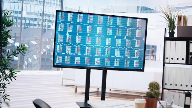 A digital display showing various travel insurance options and comparison charts, illustrating the process of finding the right plan.