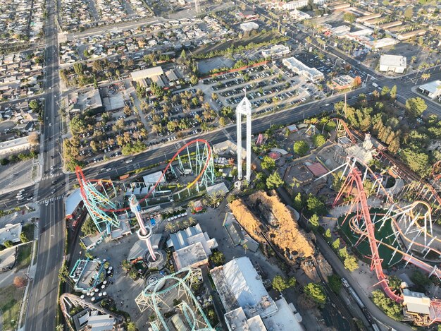 An aerial view of Universal's Epic Universe construction site, showcasing the scale and ambition of the new theme park.