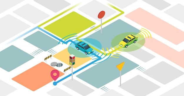 A visual representation of Waze's community-based features, showing user-reported traffic incidents, speed traps, and road closures on a map.
