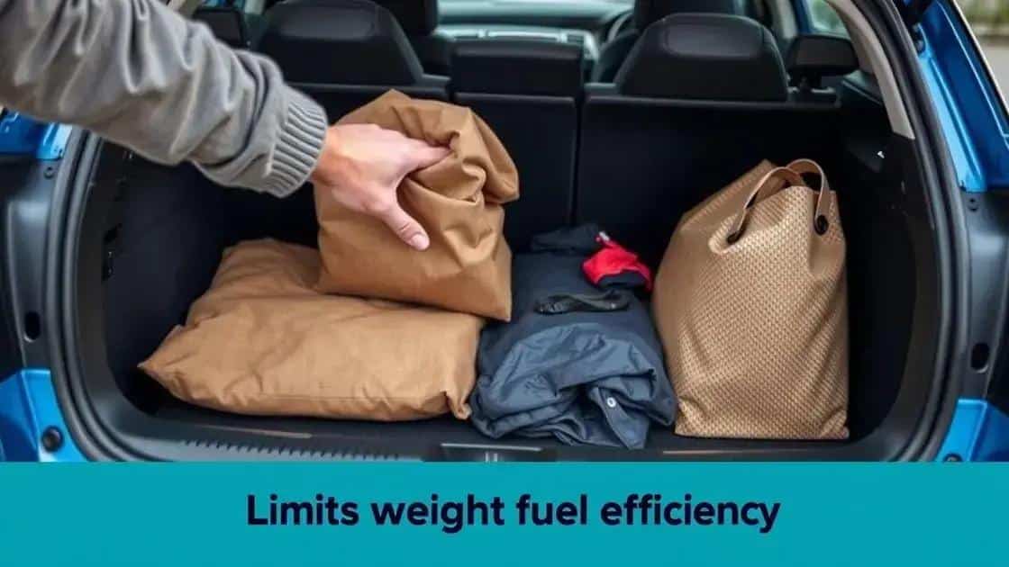 Limit extra weight in your vehicle