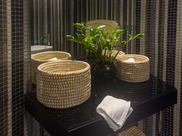 Interior of an eco-friendly hotel room, showcasing sustainable design elements like bamboo furniture, natural lighting, and energy-efficient appliances.
