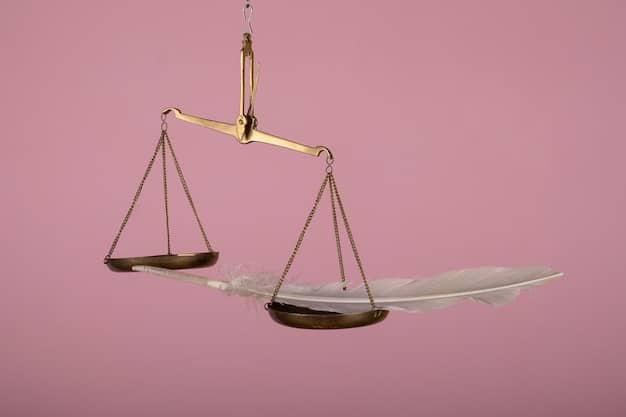 A conceptual image showing scales of justice balancing the words 