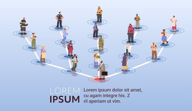 A visual representation of audience segmentation, showing diverse groups of people categorized by different travel preferences (e.g., adventure, luxury, budget). Each group is connected to personalized content streams from a travel publication, illustrating targeted content delivery.