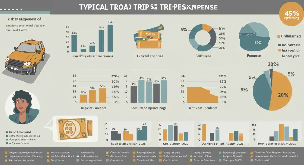 Infographic of road trip expenses and 2025 fuel cost increase