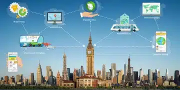 Digital illustration of US travel tech investment trends