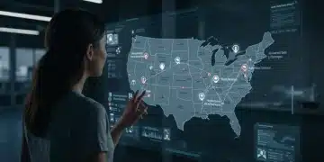 Futuristic AI travel planning interface showing personalized US itinerary