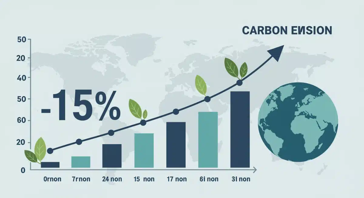Infographic showing 15% carbon reduction through sustainable travel.