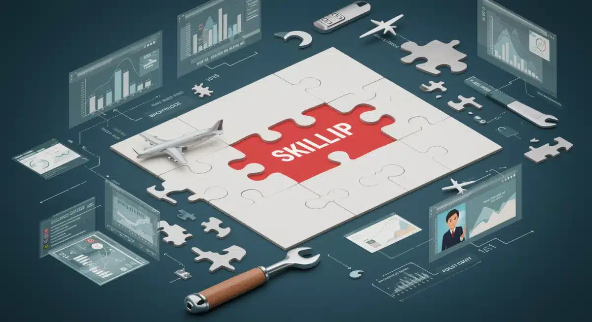 Metaphorical image of a skills gap, a missing puzzle piece in a professional setting.