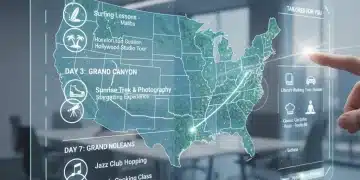 Digital itinerary showing hyper-personalized travel recommendations across the U.S.