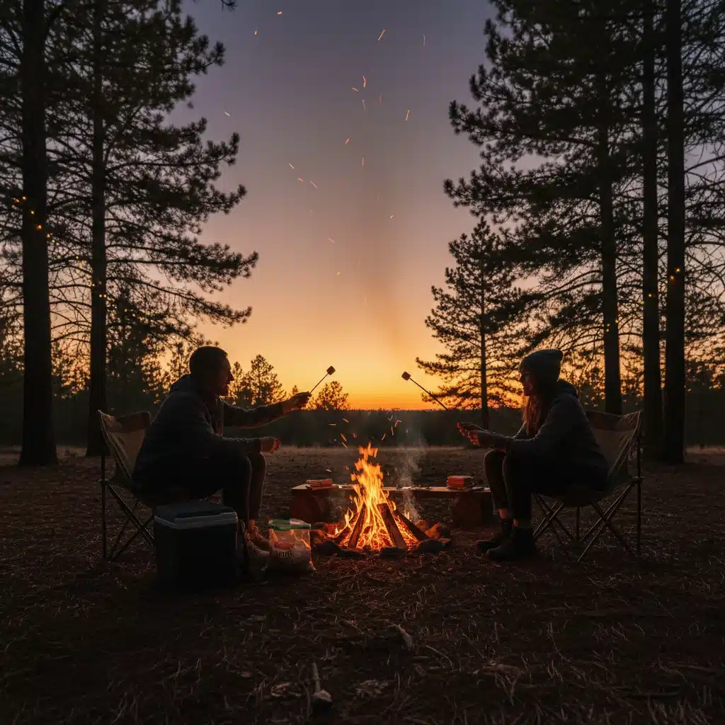 People enjoying campfire during a weekend micro-adventure