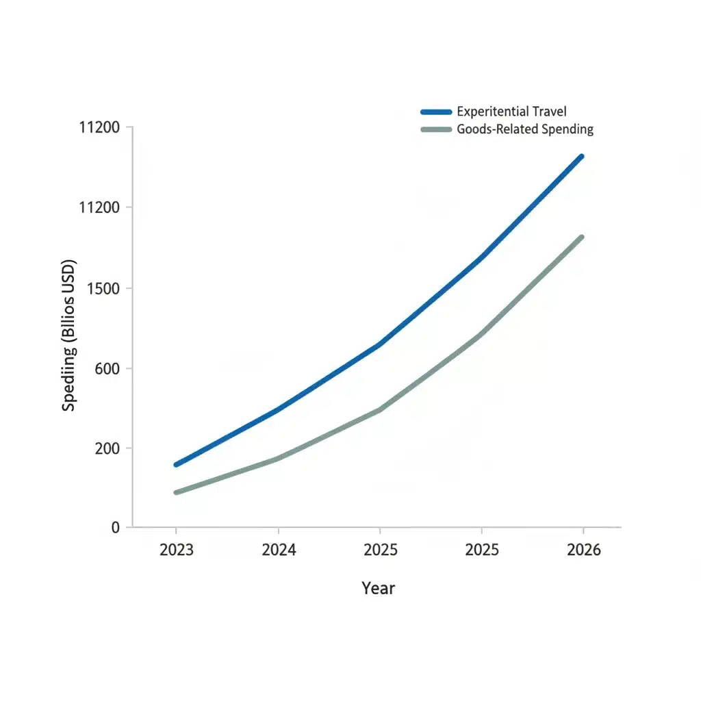 Projected growth of experiential travel spending by 2026