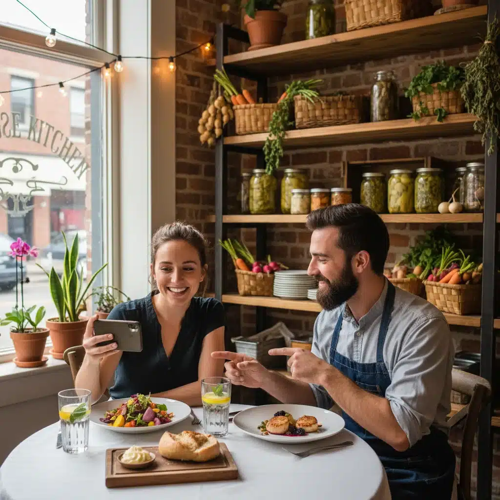 Millennial couple enjoying a farm-to-table meal, focusing on local and authentic culinary experiences.