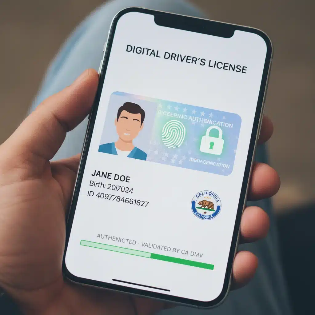 Smartphone displaying a secure digital driver's license