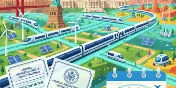 Modern infrastructure connecting US landmarks, symbolizing federal tourism grants for 2026.